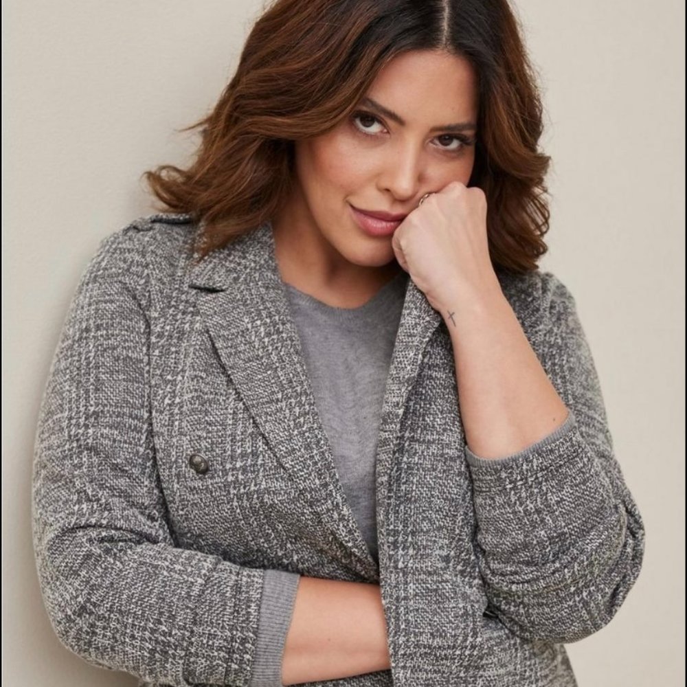 NWT Torrid Studio Knit Crop Military Jacket